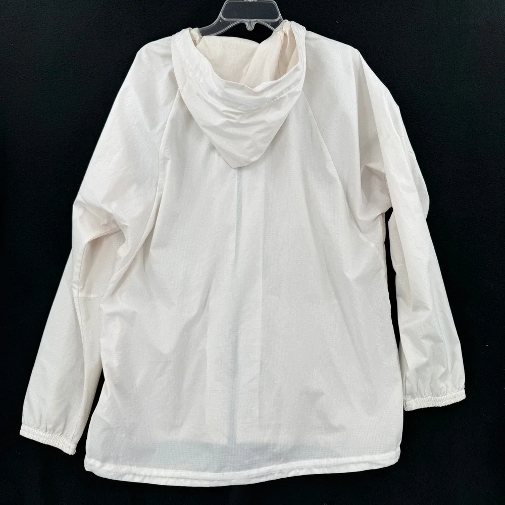 Adidas Windbreaker Jacket Mens Large White Full Zip ID WND Ripstop DZ0048